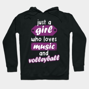 Music and volleyball women girls gift Hoodie